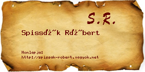 Spissák Róbert névjegykártya
